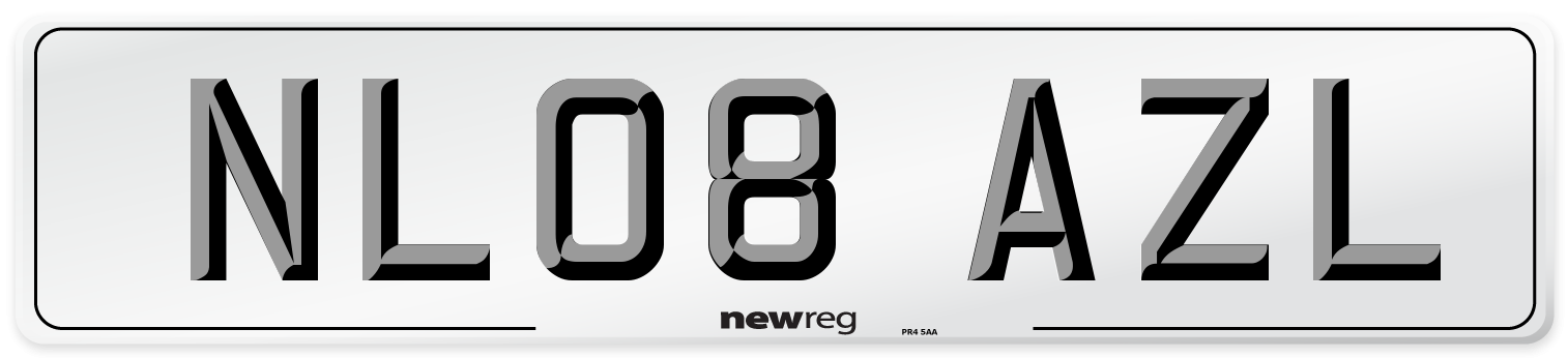 NL08 AZL Number Plate from New Reg